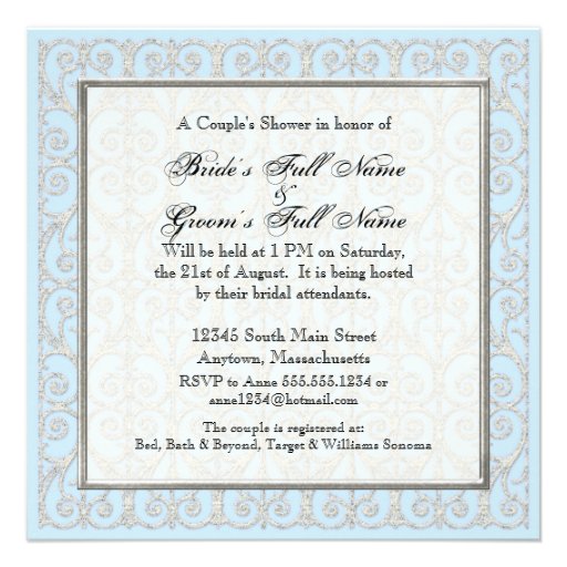 Diamonds & Lace, Couples Couple's Wedding Shower Personalized Invitations