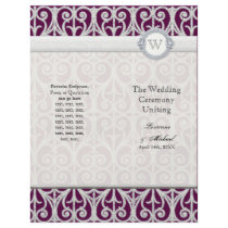 Diamonds & Lace - Elegant Matching Wedding Program Custom Flyer