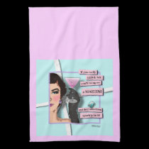 Diamonds & Martinis Cocktail Bar Kitchen Towels kitchen towels