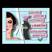Diamonds & Martinis POST CARD postcards