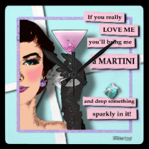 Diamonds & Martinis Wall Clock wall clocks