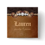 Diamonds N Leather Jewelry Purse Tan Brooch