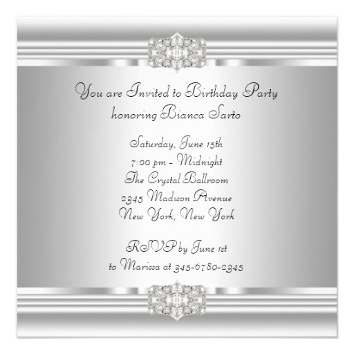 Diamonds Pearls Ruby Red Sweet Sixteen Birthday Invitations