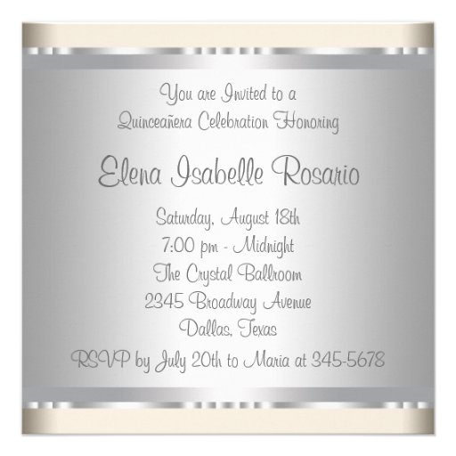 Diamonds Pearls White Quinceanera Invitations