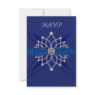 Diamonds Royal Blue Sweet Sixteen Birthday RSVP