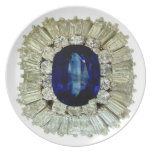 Diamonds Sapphire Costume Jewelry Plastic Picnic Plate