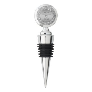 Diamonds & Silver 25th Wedding Anniversary Wine Stopper