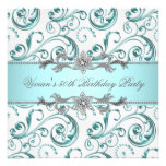 Diamonds Silver Blue All Occasion Party Invitation