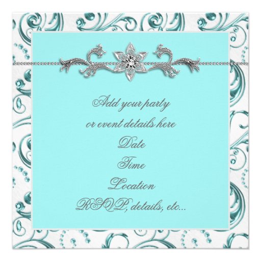 Diamonds Silver Blue All Occasion Party Invitation