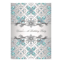 Diamonds Silver Blue All Occasion Party Invitation