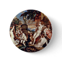 Diana And Callisto By Tizian (Best Quality) Pinback Button