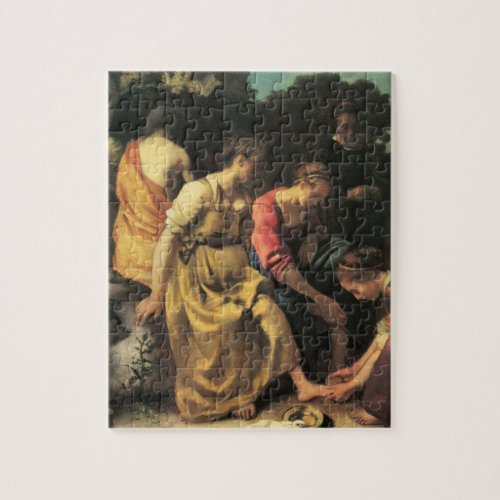 Diana and her nymphs by Johannes Vermeer Jigsaw Puzzle