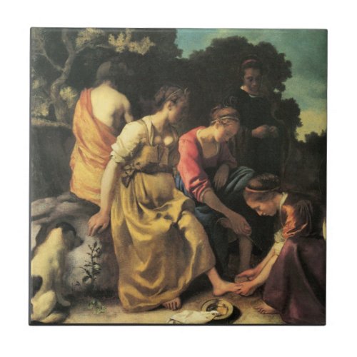 Diana and her nymphs by Johannes Vermeer Ceramic Tiles