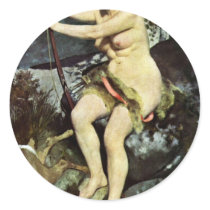 Diana As Huntress By Pierre-Auguste Renoir Round Sticker