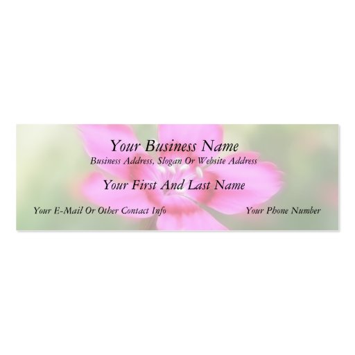 Dianthus Deltoides Flowers  - Close Up Business Cards (front side)
