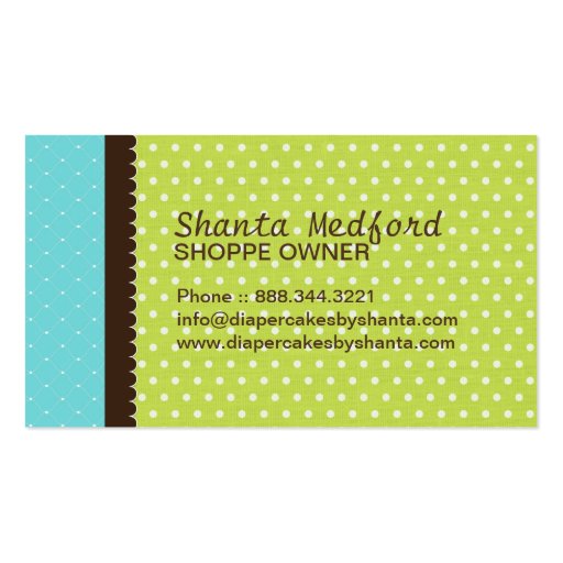 Diaper Cake Business Cards (back side)