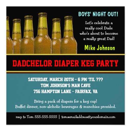 Diaper Keg - Dadchelor Beer Party Invitations