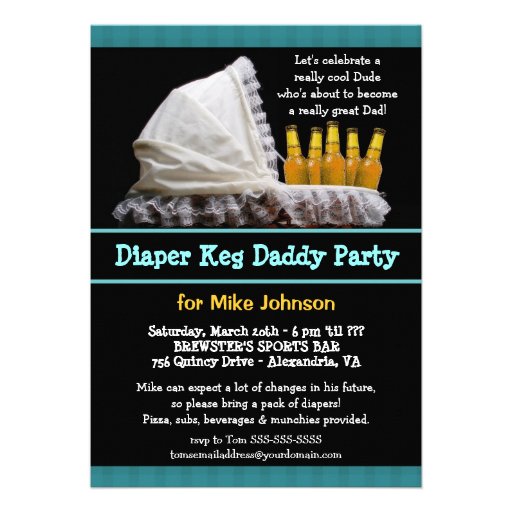 Diaper Keg Invitations - Dadchelor Beer Party