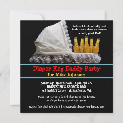 Diaper Party Invitations on Diaper Keg Party Invitations   New Dad Baby Party By Th Party