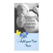 Diaper Pin Duck Baby Boy photo cards