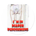 Diaper Punishment Round Sticker