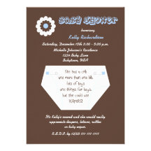 Diaper Second Baby Boy Shower Invitation