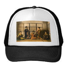 Diapositiva de linterna de magia de los chicas de  gorros  