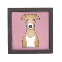 Dibujo animado del galgo italiano caja de regalo de calidad