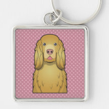 Dibujo animado del perro de aguas de Sussex Llaveros Personalizados