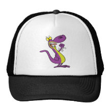 dibujo animado enojado enojado del lagarto gorras de camionero
