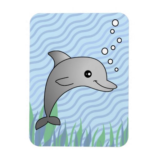Dibujo animado gris lindo del delfín en agua azul imán de vinilo ... Dibujo animado gris lindo del delfín en agua azul imán de vinilo ...