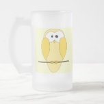 Dibujo animado lindo del búho. Amarillo Tazas