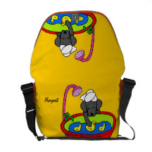 Dibujo animado negro personalizado de los patos de bolsa de mensajeria 
