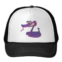 dibujo animado púrpura tonto de la serpiente gorras