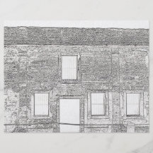 Dibujo lineal de Windows del fuerte de St Augustin Tarjetones