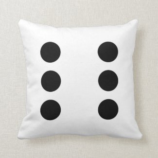 dice 6 and dice 1 throw pillow