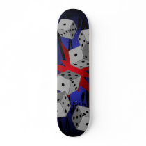 dice blue red and Black Skateboard