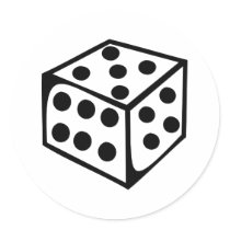 Dice - Five Round Stickers