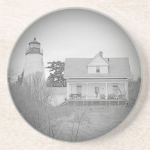 Dice Head (Dyce Head) Lighthouse Beverage Coaster
