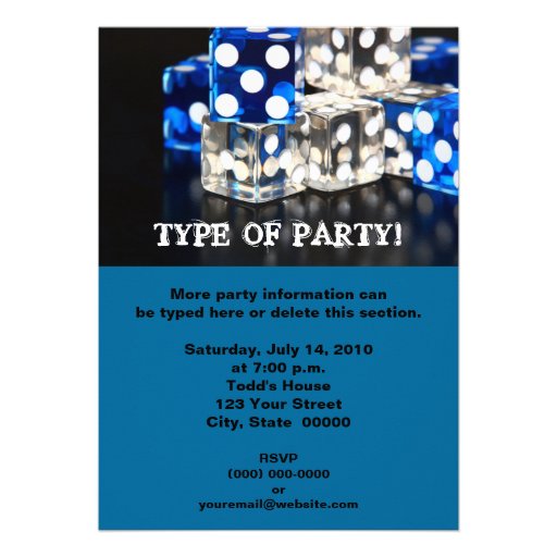 Dice Party Invitations