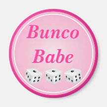 dice with pink circle customizable fridge magnet