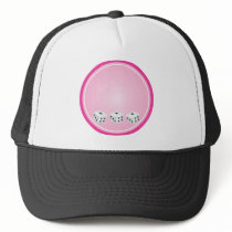 dice with pink circle customizable trucker hats