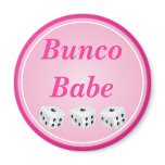 dice with pink circle customizable fridge magnet