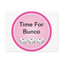dice with pink circle customizable post card