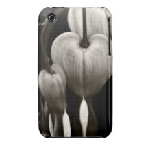 Dicentra Bleeding Hearts (B&W) iPhone 3 Case-Mate Cases