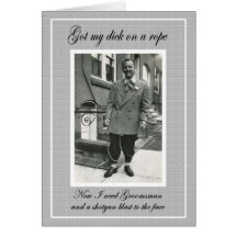 Dick on a Rope - Need Groomsmen Greeting Card