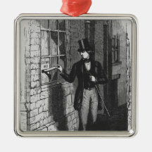 Dickens placing his first literary christmas tree ornaments