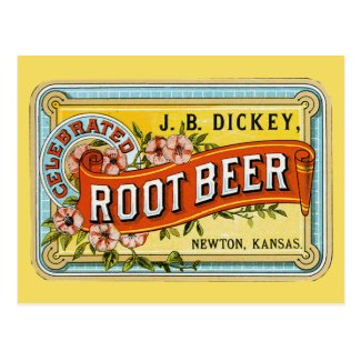 Dickey's Vintage Root Beer Ad Postcard