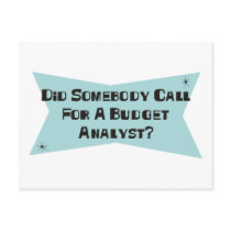 Did Somebody Call For A Budget Analyst Post Cards