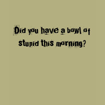 Did you have a bowl of stupid this morning? t-shirts